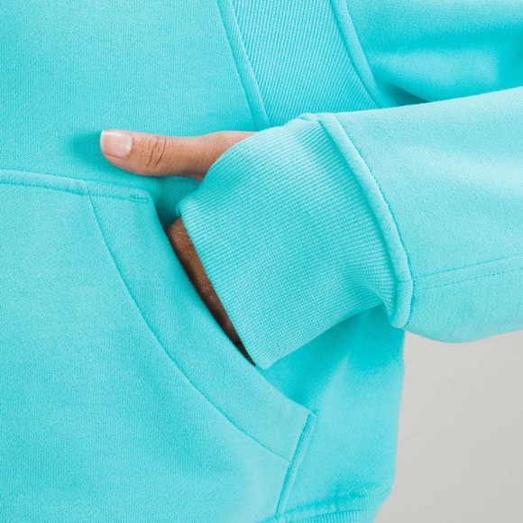 Lululemon Scuba Oversized Half-Zip Funnel Neck in Electric Turquoise - Size XS/S - Picture 4 of 10